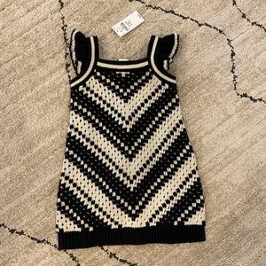 NWT- baby gap Black and Cream crotchet Dress